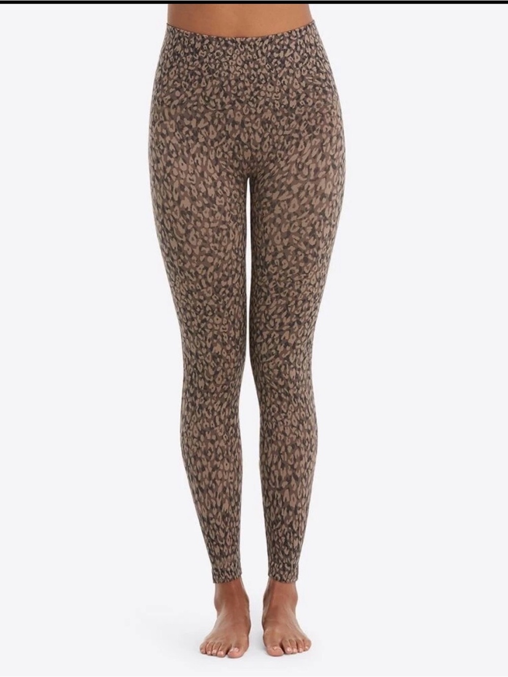 SPANX Look At Me Now Mini Leopard Leggings Women’s 1XL Brown High Rise